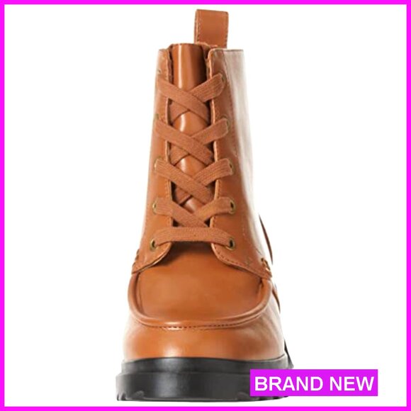 Moc Toe Combat Boots Chunky Platform Lace Up Ankle Boots Memory Foam - Picture 2 of 7